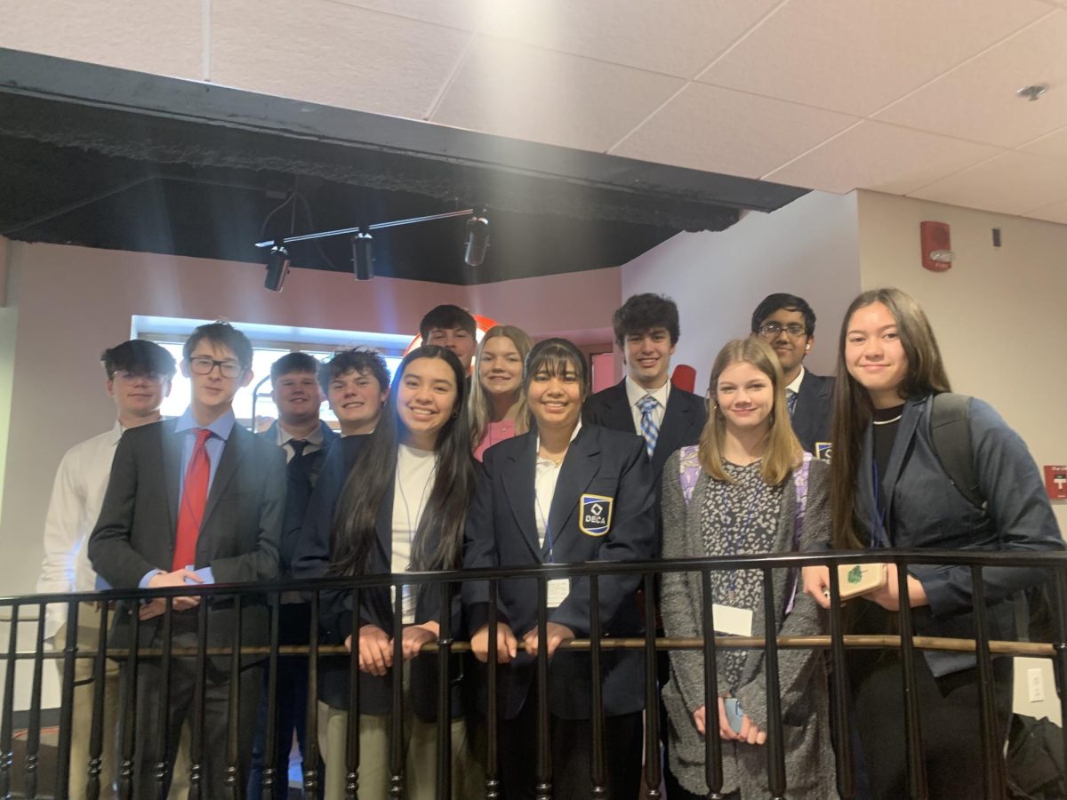 Fourteen members of the Casey County High School DECA recently qualified for state competition. Twelve of them are pictured here after participating in the Region 2 Career Development Conference, which was held Jan. 22 in Bowling Green They are, front row from left: Ben Wiseman, Jasmin Hernandez, Ana Gonzalez, Rylee McQueary, and Naomi Coleman. Back row from left: Walker Emerson, Brandon Burt, Braylon Taylor, Porter Carnahan, McKenna Wilham, Sam Gossage and Vrut Patel. The two state qualifiers who are not pictured are Dylan Kalyesubula and Vanessa Pittman.